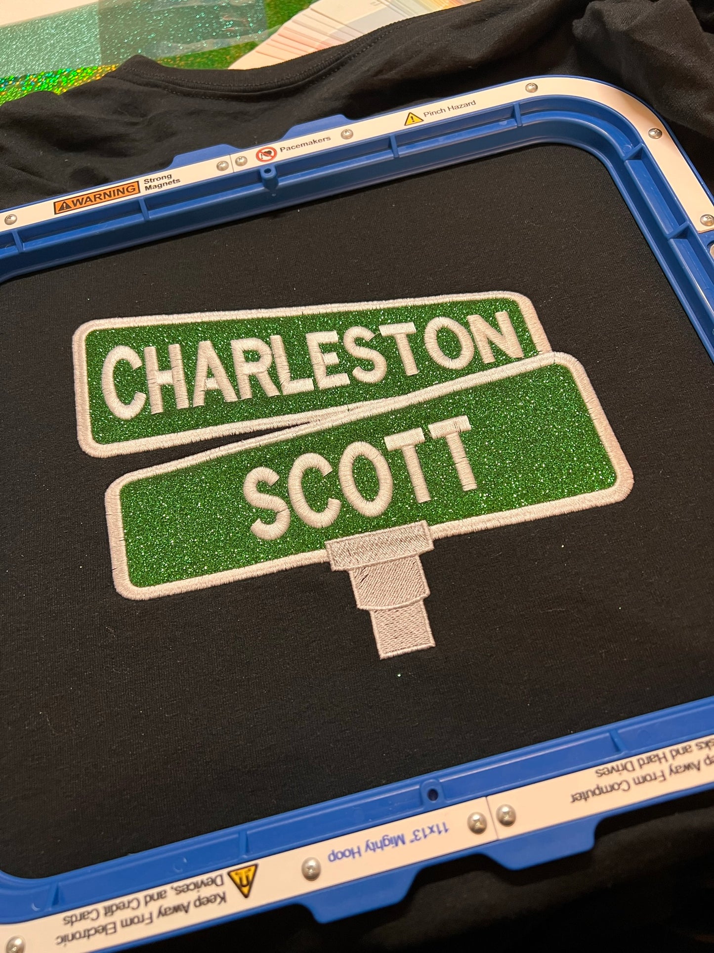 Street Sign T-Shirt| Personalized Embroidered | Black | Unisex