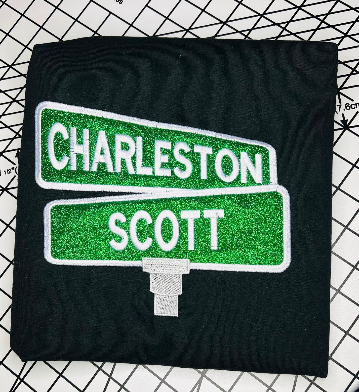 Street Sign T-Shirt| Personalized Embroidered | Black | Unisex