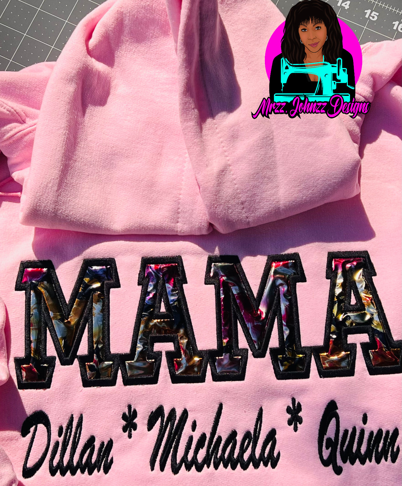 Mother's Day | Mother | Mom | MAMA shirt | Custom EMBROIDERED Personalized | Hoodie or T-shirt | Pink | Custom mom shirt, Mama sweatshirt | Mom shirt with names | gift for her | mothers day shirt | custom mama shirt |